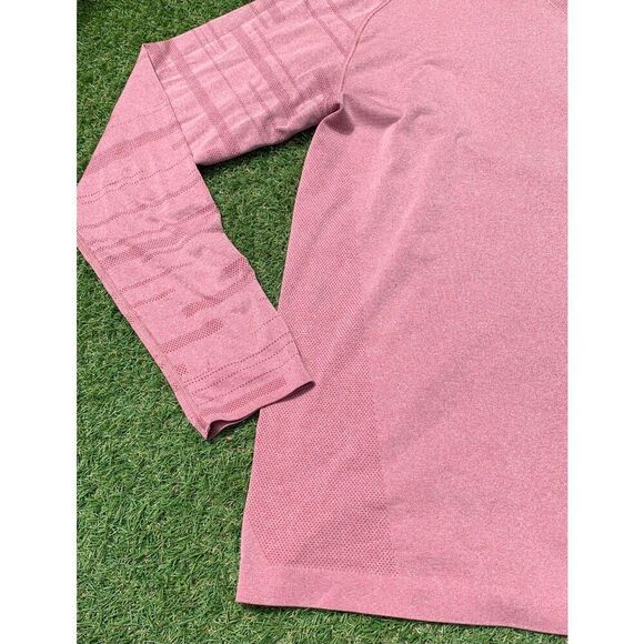 Lululemon Metal Vent Tech HEATHERED RED SEAMLESS LONG SLEEVE SHIRT sz L - Picture 3 of 6